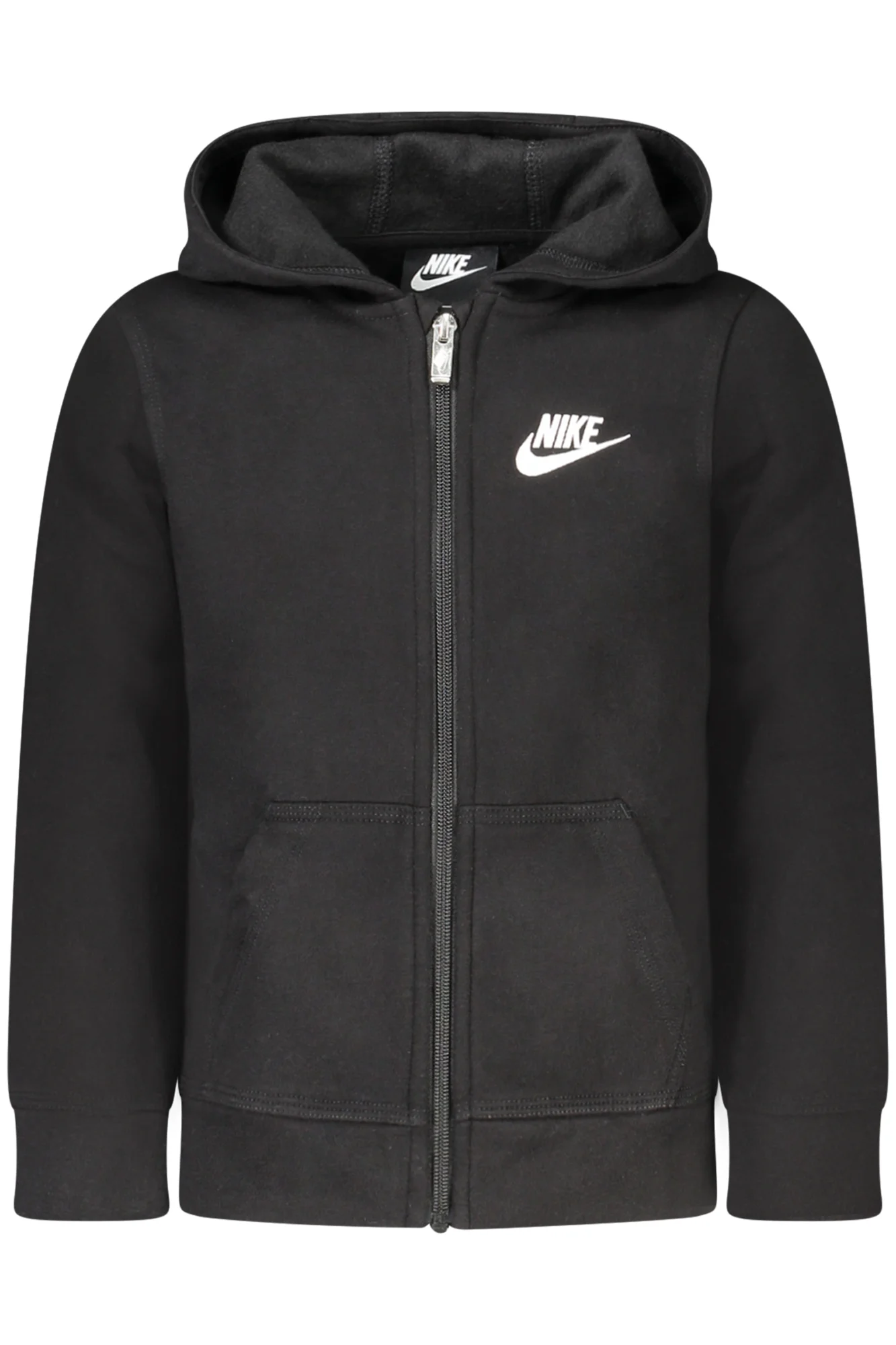 Детски черен суитшърт с цип NIKE