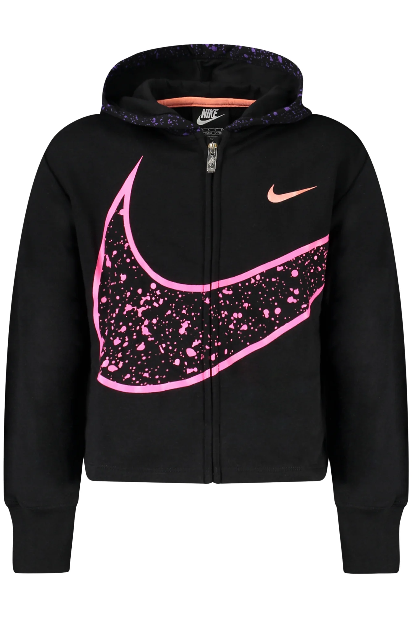 ЧЕРЕН СУИТШЪРТ С ЦИП NIKE ЗА МОМИЧЕТА