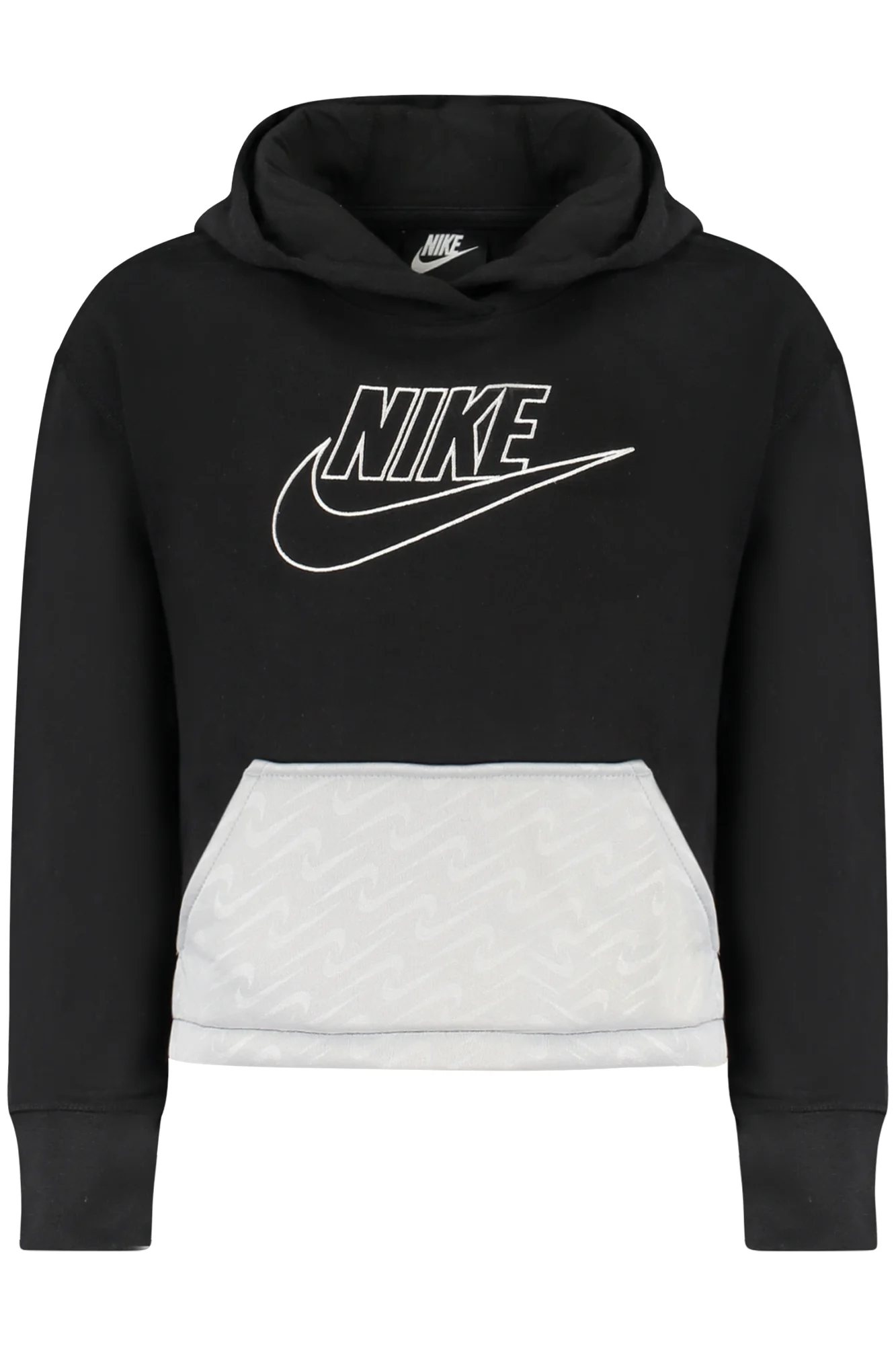 Детски черен суитшърт с цип NIKE
