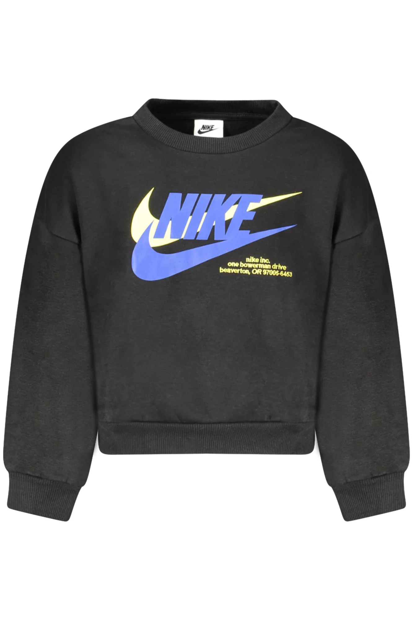 Детски черен суитшърт с цип NIKE