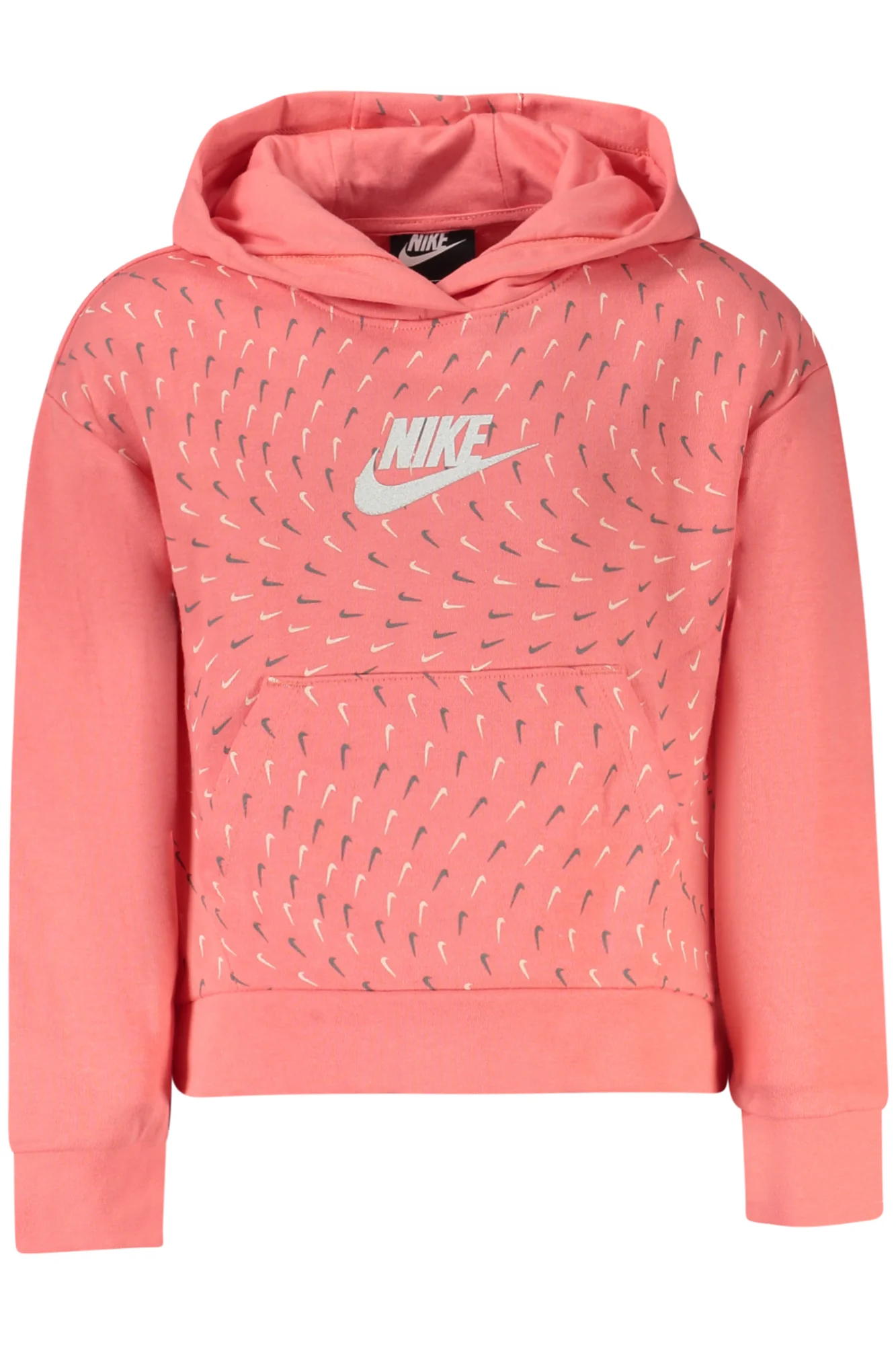 NIKE СУИТШЪРТ С ЦИП ЗА МОМИЧЕТА, РОЗОВ