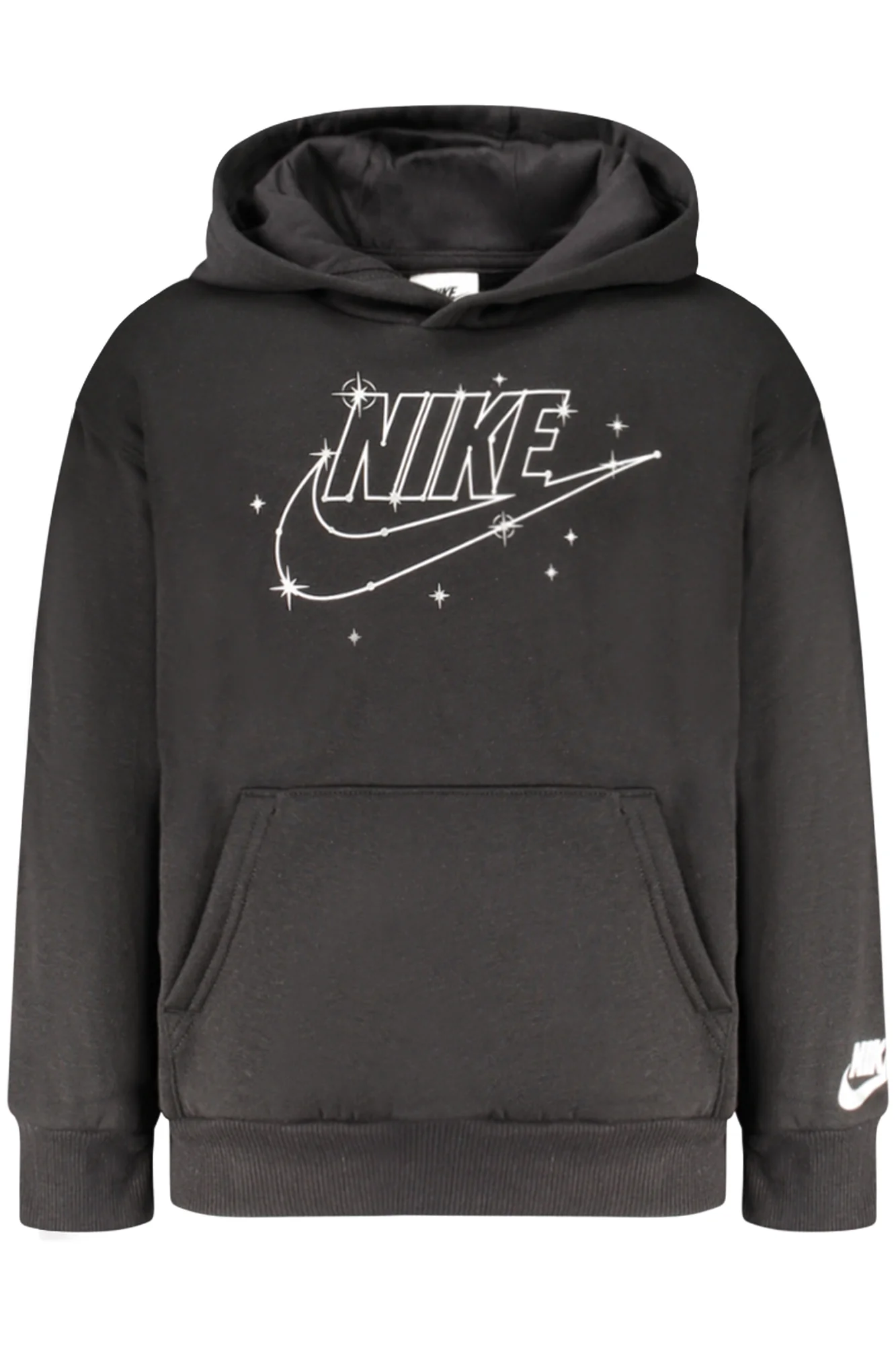 Детски черен суитшърт с цип NIKE